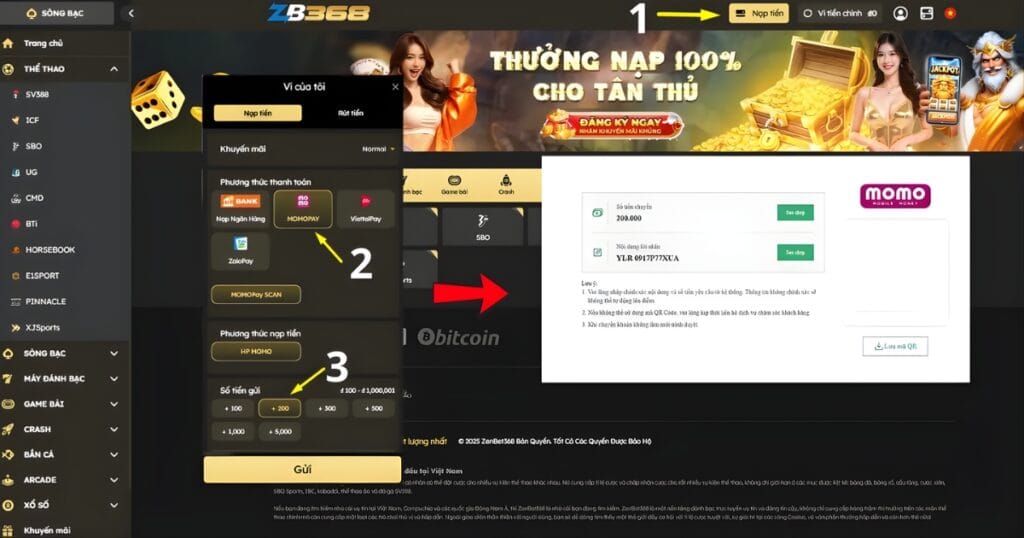 Hướng Dẫn Nạp Tiền Qua Ngân Hàng