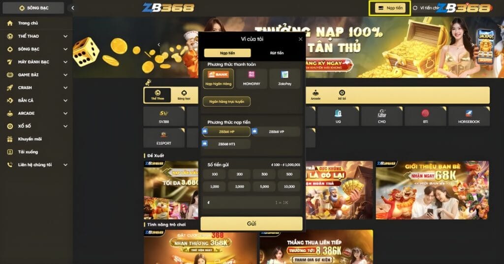 Hướng Dẫn Nạp Tiền Qua Ngân Hàng