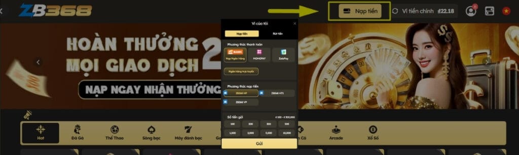 Nạp Tiền Tại ZB368